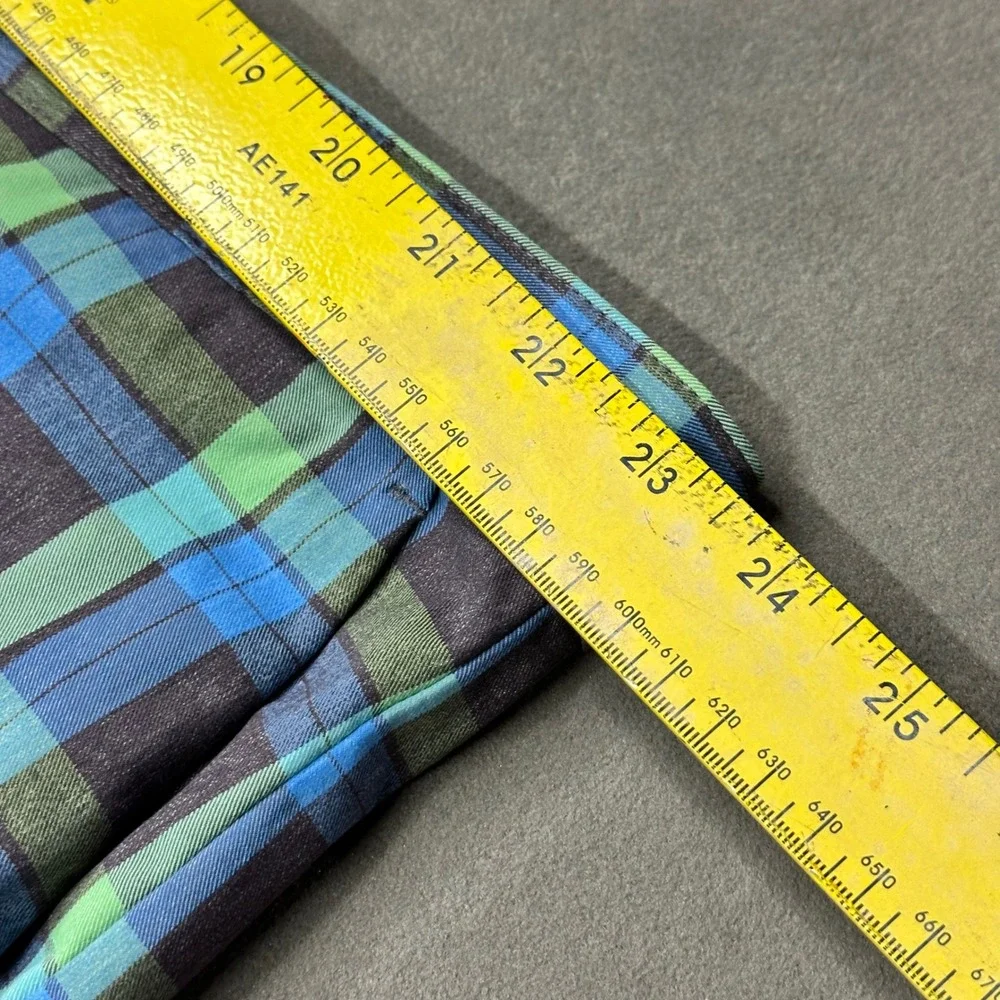 Tommy Bahama Shorts Mens Size 46 Blue Green Plaid Flat Front Regular Excellent